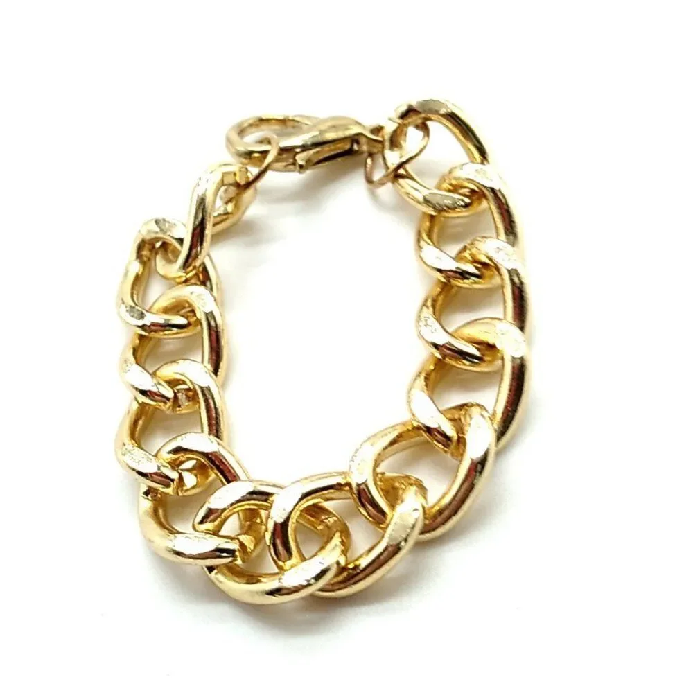 Gold-tone Curb Link Chain Bracelet